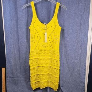 Rachel Zoe Yellow Knit Tank Dress Large NWT